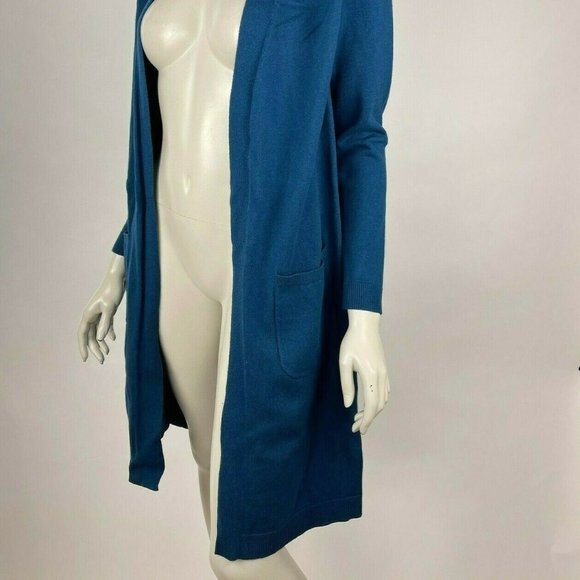 J Jill Open Front Cardigan Dusted Pockets Wool Silk Cotton Long Sleeve Women XS - Picture 5 of 15